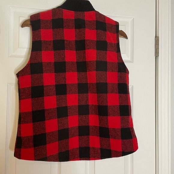 THREAD & SUPPLY BUFFALO PLAID FLEECE LINED ZIP FRONT VEST - Picture 3 of 3
